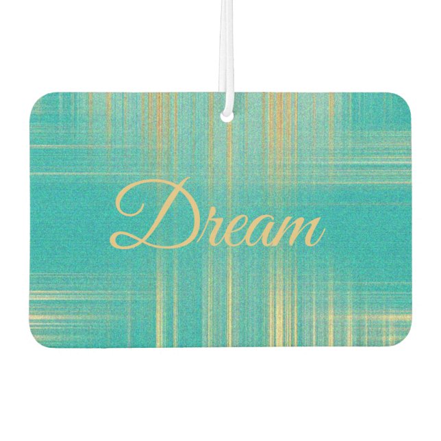 Beautiful Modern Turquoise Blue and Gold Dream Car Air Freshener (Front)