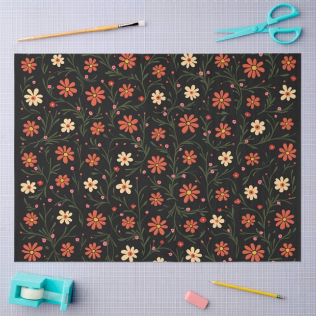 Beautiful Modern Vintage Floral Collection Tissue Paper (Craft)