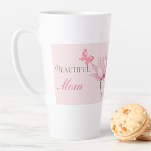 Beautiful Mom Mug with Butterfly and Flower
