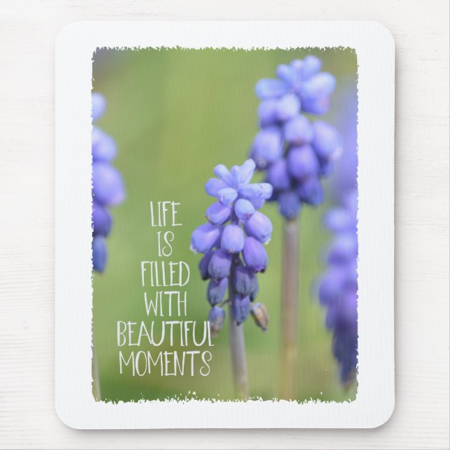 Beautiful Moments Purple Flowers Mouse Mat (Front)