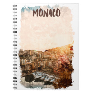 Beautiful Monaco Sunset Painting Notebook