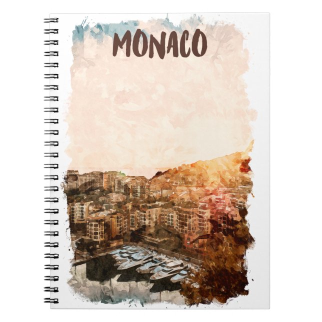 Beautiful Monaco Sunset Painting Notebook (Front)