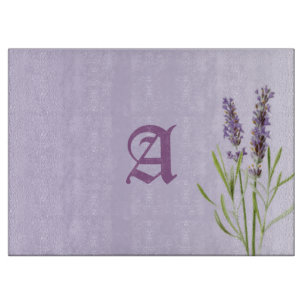Beautiful Monogram Lavender Cutting Board