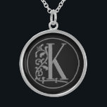 Beautiful Monogram Letter K Mother's Day, Birthday Sterling Silver Necklace<br><div class="desc">She will Love this Sterling Silver Pendant Necklace with her Monogram! Beautiful Monogram Letter K Choose Size, Style and Metal Finish Mother's Day, Birthday, Engagement, Bridesmaid Gift Idea! Lovely Jewellery For Her! Remember Mum, Sister, Daughter, Aunt, Niece, Girlfriend, Grandma, Wife, and Friends! See more Monogram Magic Gifts at VanOmmeren on...</div>