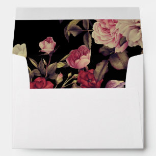 Beautiful Moody Floral Return Address Wedding Envelope