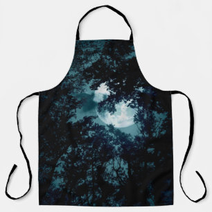 Beautiful Moon Glow Though Trees  Apron