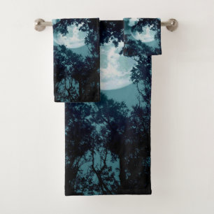 Beautiful Moon Glow Though Trees  Bath Towel Set