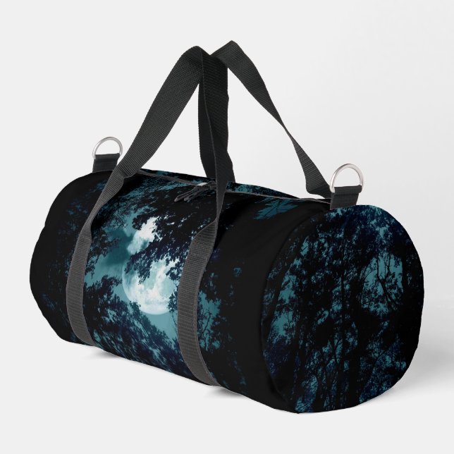 Beautiful Moon Glow Though Trees  Duffle Bag (Left Corner)