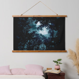 Beautiful Moon Glow Though Trees  Hanging Tapestry