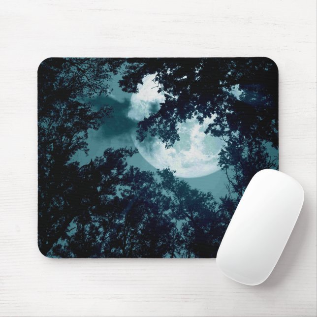 Beautiful Moon Glow Though Trees  Mouse Mat (With Mouse)