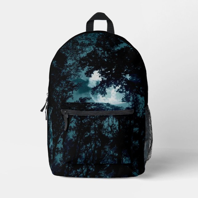 Beautiful Moon Glow Though Trees  Printed Backpack (Front)