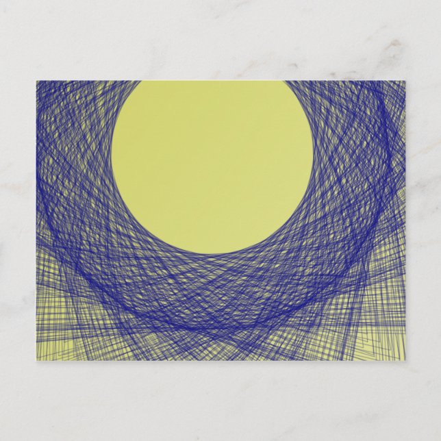 beautiful moon light shine blue colour postcard (Front)