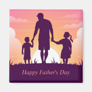 Beautiful Moon Night Pink purple Father's Day Magnet
