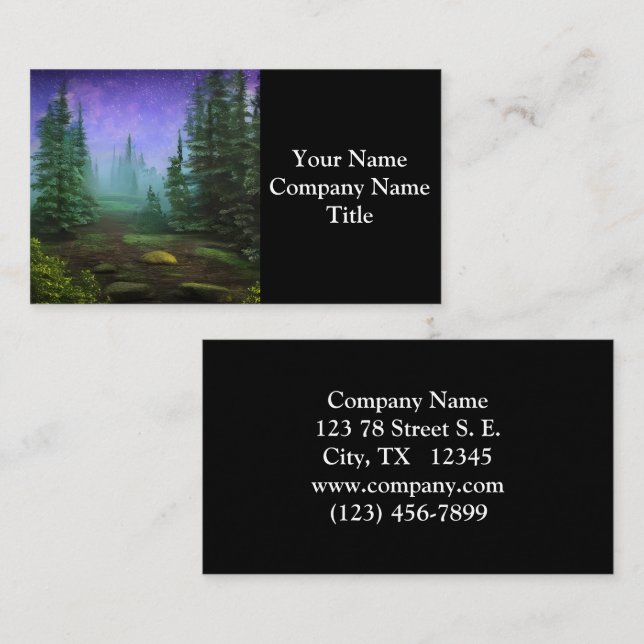 Beautiful Moonlight Wilderness Scene Business Card (Front/Back)