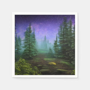Beautiful Moonlight Wilderness Scene Napkin