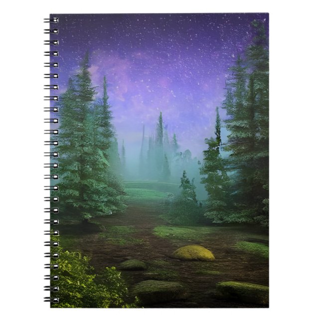 Beautiful Moonlight Wilderness Scene Notebook (Front)