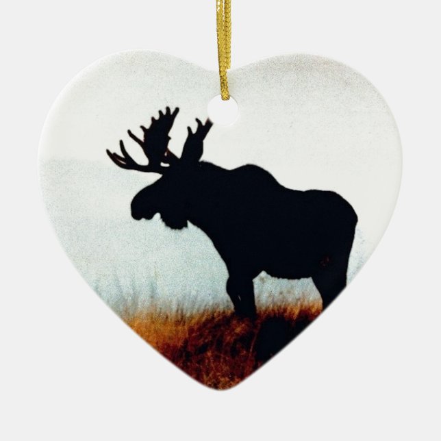 Beautiful Moose Ceramic Tree Decoration (Front)