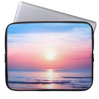 Beautiful morning sunrise, blue sea, pink sky, whi