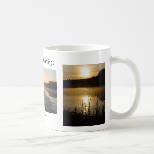 Beautiful mornings misty lakes Mug (Right)