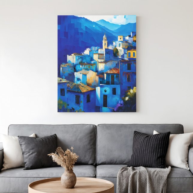Beautiful Moroccan Blue Medina City Chefchaouen Canvas Print (Creator Uploaded)