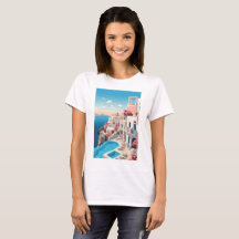 beautiful moroccan city paint t shirt