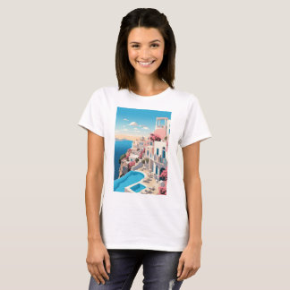 beautiful moroccan city paint t shirt