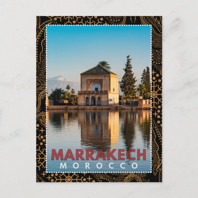 Beautiful Moroccan Marrakech Menara Architecture  Postcard (Front)