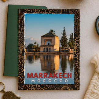 Beautiful Moroccan Marrakech Menara Architecture Postcard