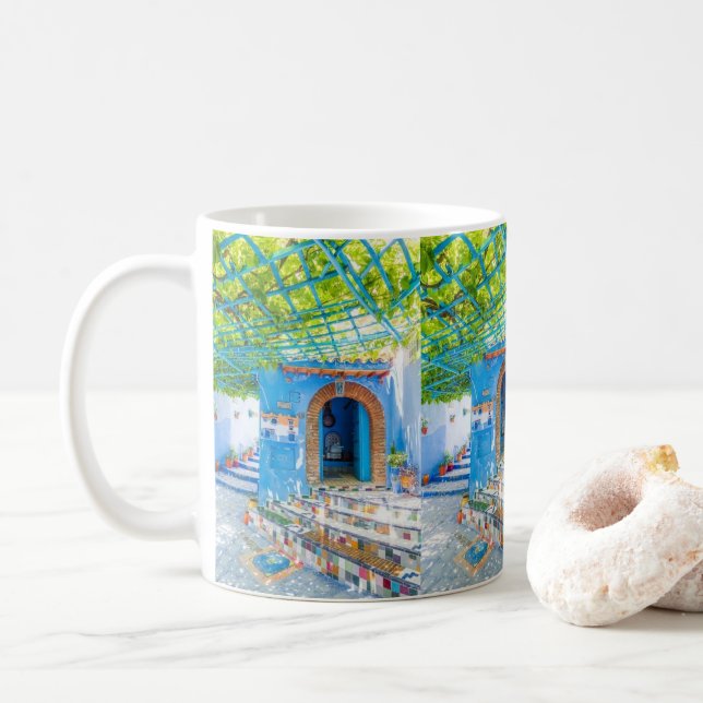 beautiful moroccan mugs with colourful marakech (With Donut)