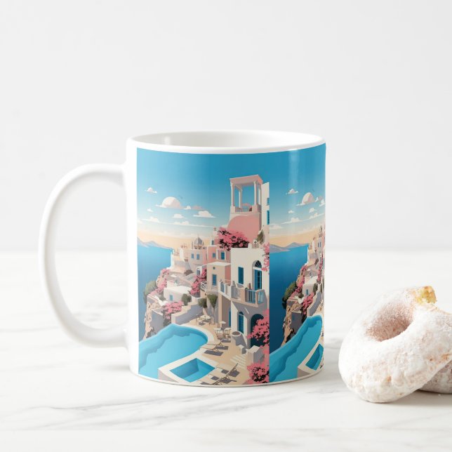 beautiful moroccan mugs with colourful marakech (With Donut)