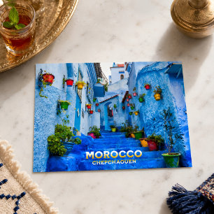 Beautiful Moroccan North Medina Blue City  Postcard