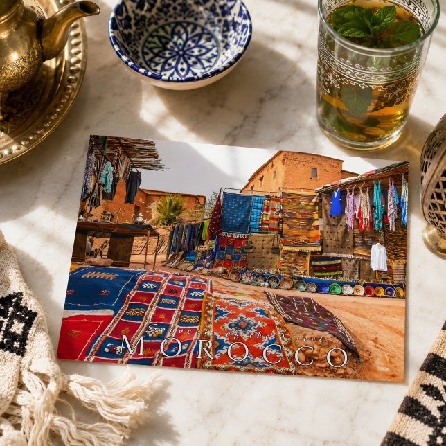 Beautiful Morocco Desert Handicraft  Postcard (Morocco Sahara Postcard )