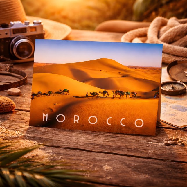 Beautiful Morocco Desert Sahara Camel Riding Trip Postcard (Creator Uploaded)