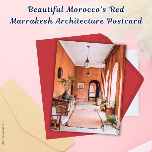 Beautiful Morocco's Red  Marrakesh Architecture  Postcard
