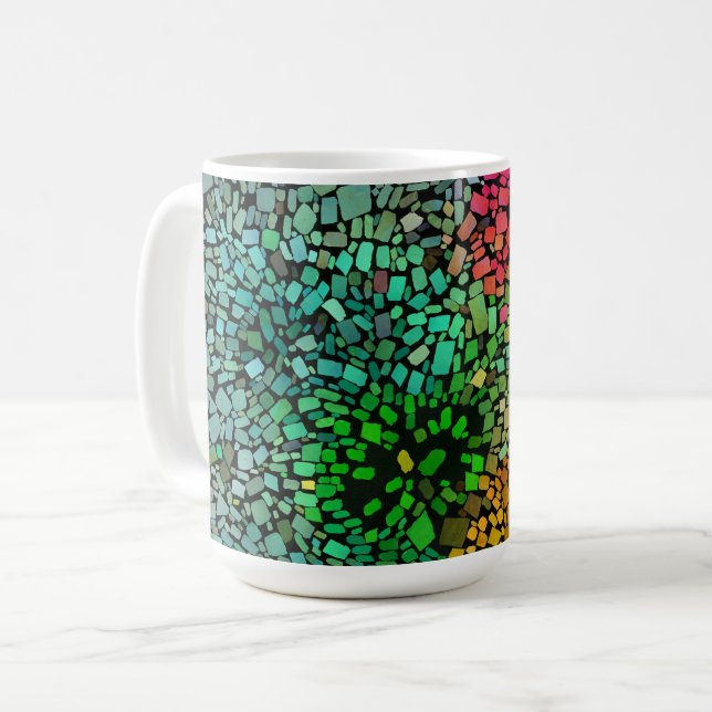Beautiful mosaic coffee mug (Front Left)