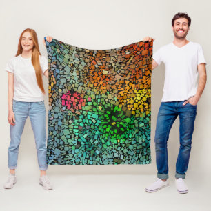 Beautiful mosaic fleece blanket