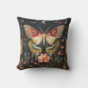 Beautiful Moth Crescent Moon Cushion