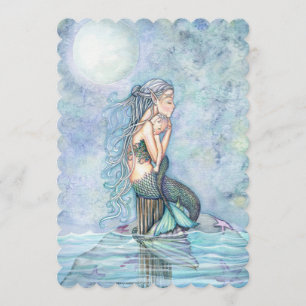 Beautiful Mother and Baby Mermaid Baby Shower Invitation