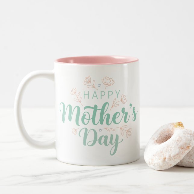 Beautiful Mother’s Day Gift Two-Tone Coffee Mug (With Donut)