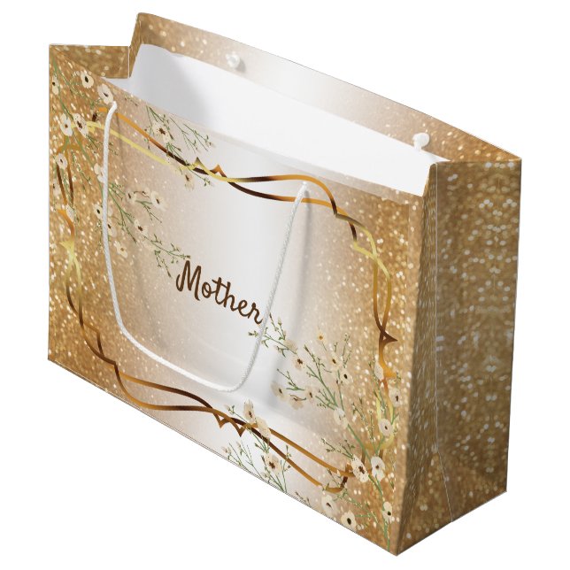 Beautiful Mother's Day  - Personalise Large Gift Bag (Front Angled)