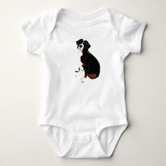 Beautiful Mountain Dog Baby Bodysuit (Front)