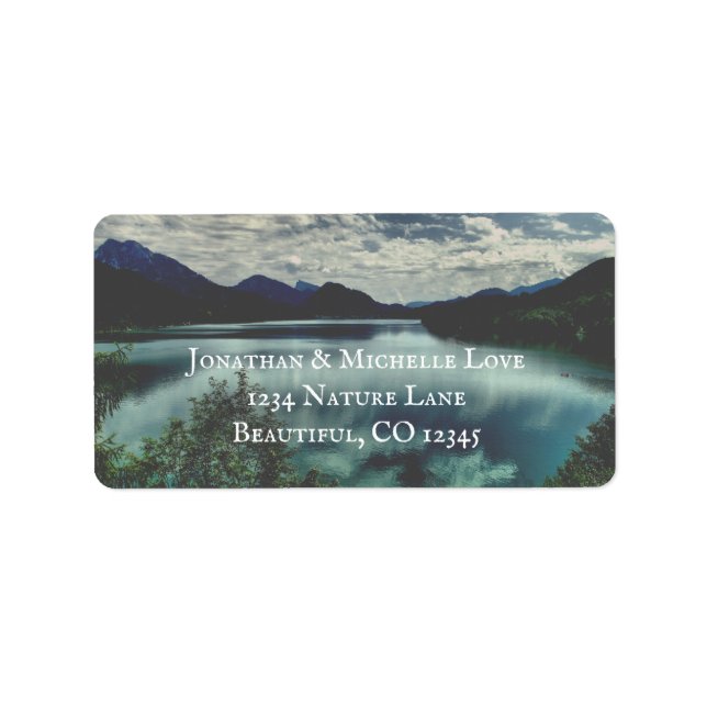 Beautiful Mountain Lake and Reflections Address Label (Front)