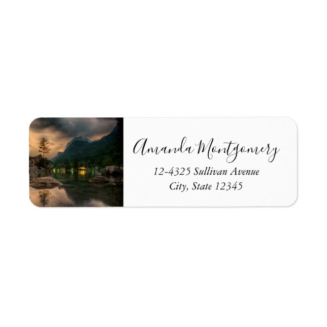 Beautiful Mountain Lake in the Evening Photo (Front)