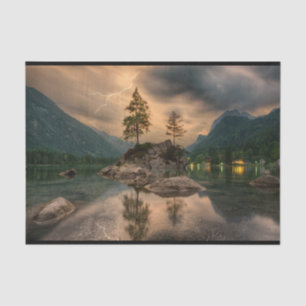 Beautiful Mountain Lake in the Evening Photo Tissue Paper