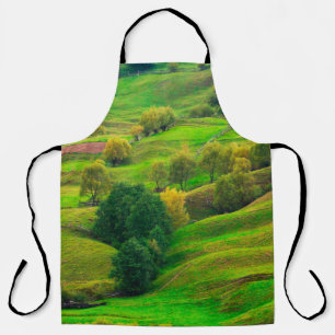 Beautiful mountain landscape in evening sunlight. apron