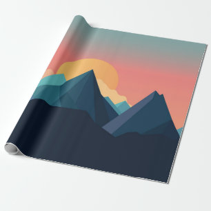 Beautiful mountain landscape wrapping paper