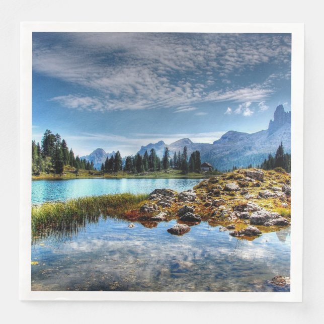 Beautiful Mountain Meadow Scenery Paper Napkins (Front)