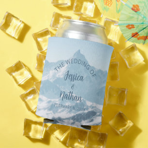 Beautiful Mountain Photography Winter Wedding Can Cooler