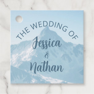 Beautiful Mountain Photography Winter Wedding Favour Tags