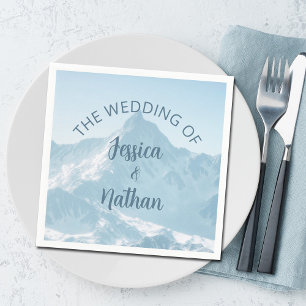 Beautiful Mountain Photography Winter Wedding Napkin